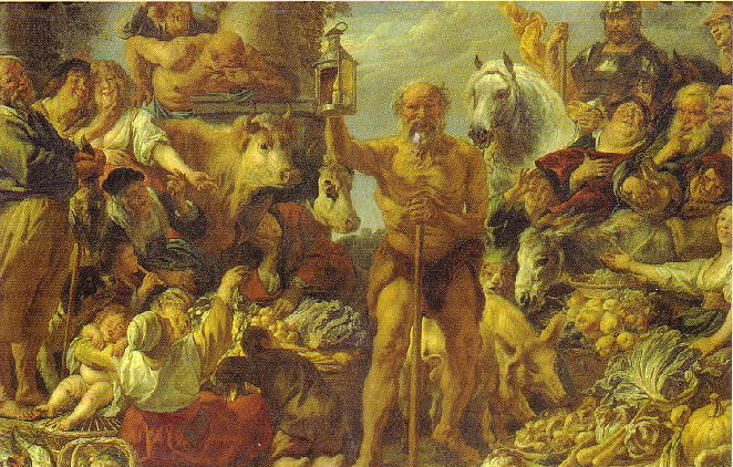 crise de la sociologie Jordaens Diogène Je cherche un homme -Lestamp-Reproduction