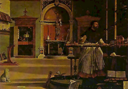 Santo. Agostino nello studio. Carpaccio. L'esprit libre loin des meutes de la délation compulsive