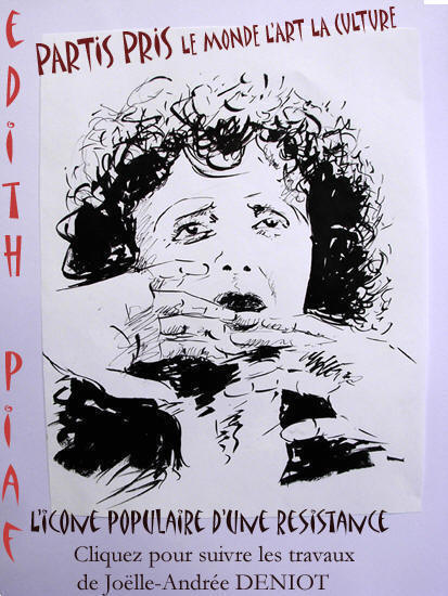 Encre et gouache de Mireille Petit-Choubrac pour L'Edith Piaf de Joëlle Deniot Avril 2010 Copyrigt Lestamp Edition